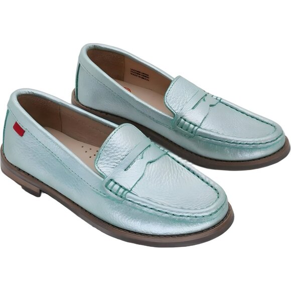 Marc Joseph NY Leather Penny Loafers Turquoise - Girls US 13.5 - Picture 4 of 6